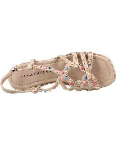 ALMA EN PENA EN PLATEAU-SANDALEN AUS VELOURSLEDER IN NERZFARBEN VISON