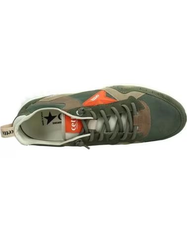 CETTI SNEAKERS V26 IN CAMOSCIO E MESH COLORE VERDE MILITARE