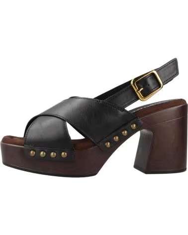 UNISA SANDALIAS DE TACON OBRA-GRA EN VERDE PARA MUJER NEGRO