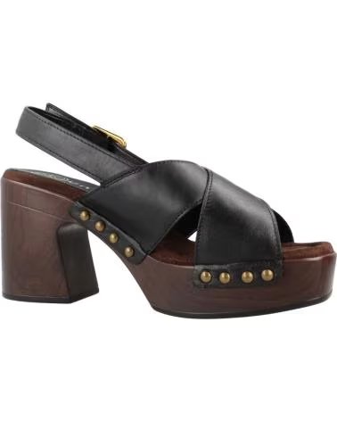 UNISA SANDALIAS DE TACON OBRA-GRA EN VERDE PARA MUJER NEGRO