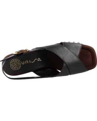 UNISA SANDALIAS DE TACON OBRA-GRA EN VERDE PARA MUJER NEGRO