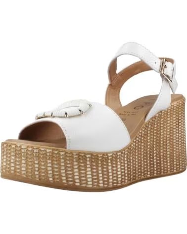 REPO SANDALI CON ZEPPA IN SPARTO MODELLO 22223R BIANCO