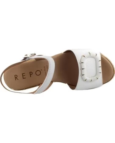 REPO SANDALI CON ZEPPA IN SPARTO MODELLO 22223R BIANCO