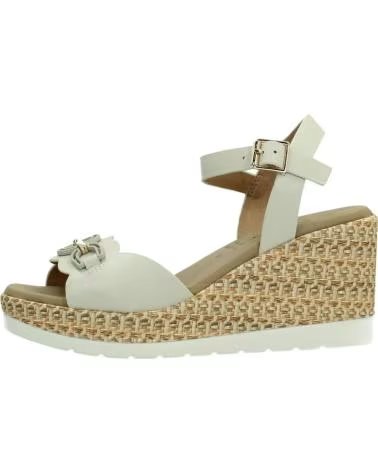 REPO SANDALI 51240R CON ZEPPA STILE ESPADRILLAS BEIGE AVORIO