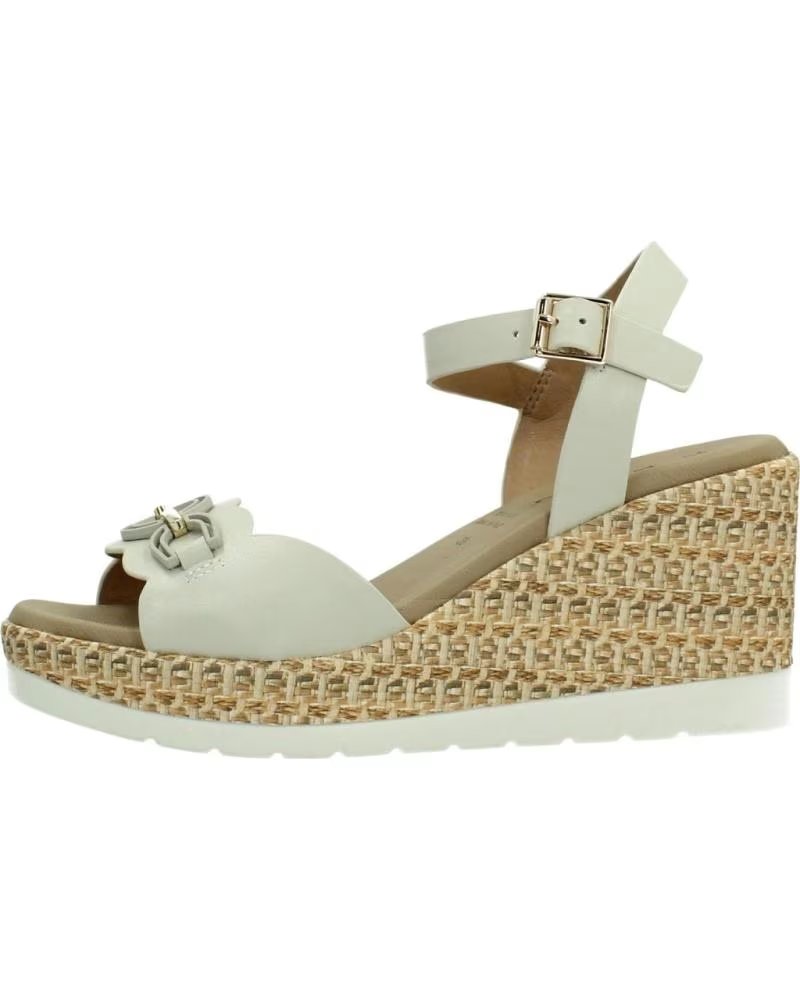 REPO SANDALI 51240R CON ZEPPA STILE ESPADRILLAS BEIGE AVORIO