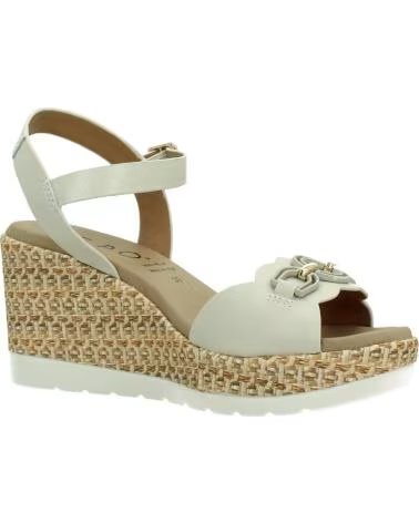 REPO SANDALI 51240R CON ZEPPA STILE ESPADRILLAS BEIGE AVORIO