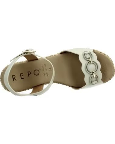 REPO SANDALI 51240R CON ZEPPA STILE ESPADRILLAS BEIGE AVORIO