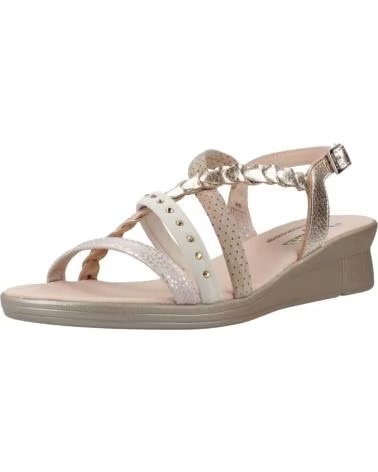 24 HORAS KEILSANDALETTE MIT GEFLOCHTENEN RIEMEN UND SCHNALLE BEIGE
