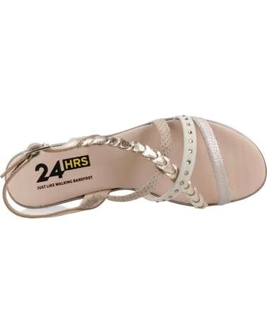 24 HORAS KEILSANDALETTE MIT GEFLOCHTENEN RIEMEN UND SCHNALLE BEIGE