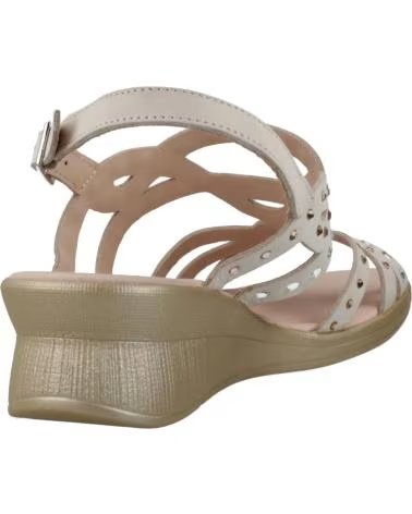 24 HORAS WEDGE SANDAL WITH DECORATIVE STRAPS BEIGE