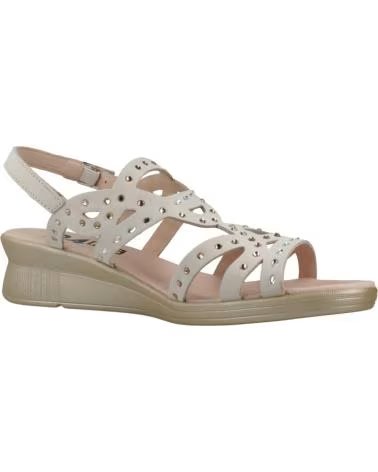 24 HORAS WEDGE SANDAL WITH DECORATIVE STRAPS BEIGE