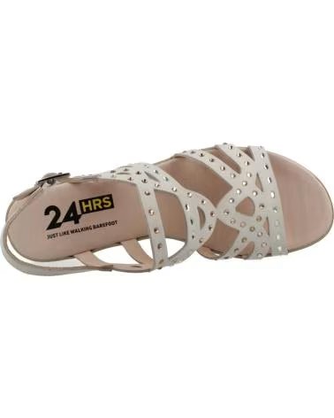 24 HORAS WEDGE SANDAL WITH DECORATIVE STRAPS BEIGE