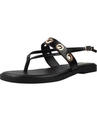 MTNG FLACHE DAMENSANDALEN MUSTANG 55755 SCHWARZ NEGRO