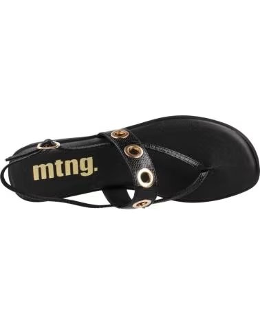 MTNG FLACHE DAMENSANDALEN MUSTANG 55755 SCHWARZ NEGRO