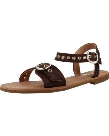 SANDALIAS PLANAS MTNG 55898 CON HEBILLAS MARRON