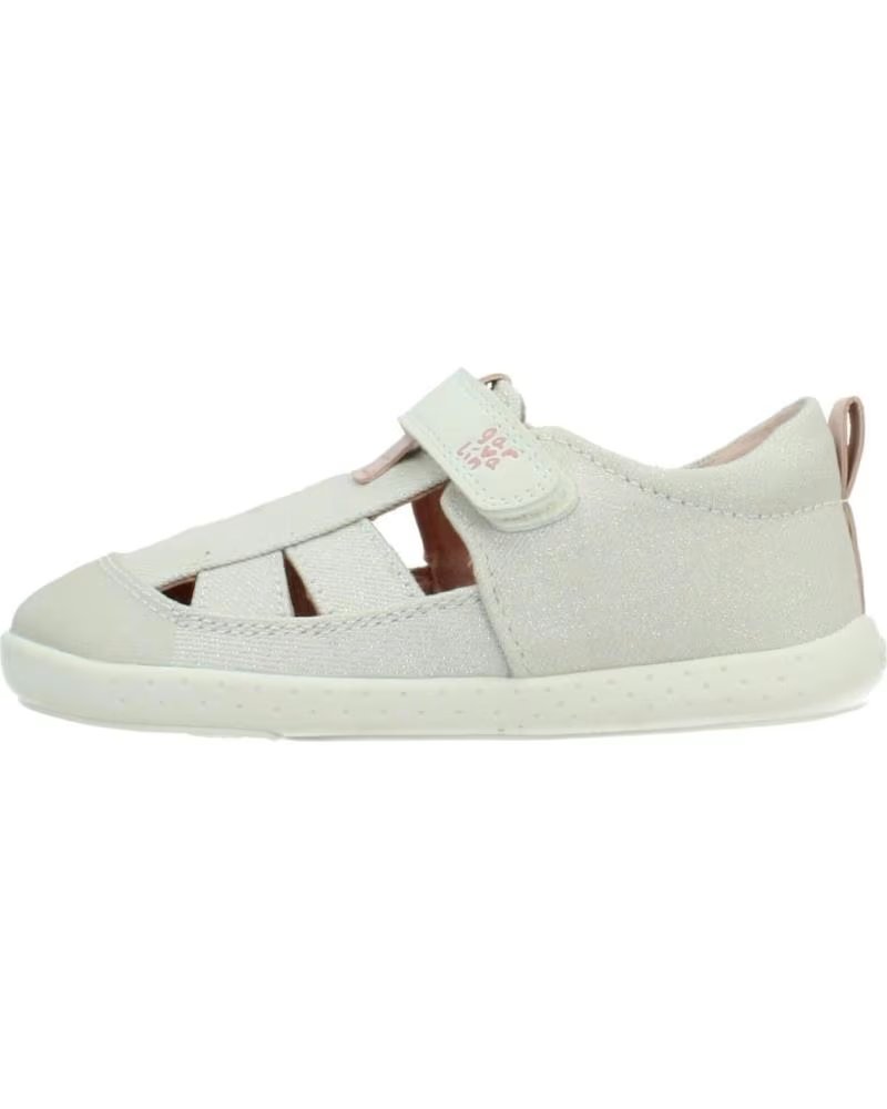 GARVALIN SANDALIAS NINA MODELO LONA METAL COLOR BEIS BLANCO