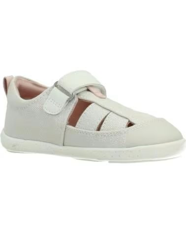 GARVALIN SANDALIAS NINA MODELO LONA METAL COLOR BEIS BLANCO