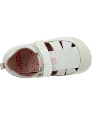 GARVALIN SANDALIAS NINA MODELO LONA METAL COLOR BEIS BLANCO