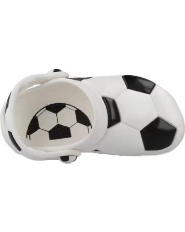 CROCS CHANCLAS NINO MODELO CLASSIC SOCCER BALL CLOG COLOR BLANCO W WHTBLK