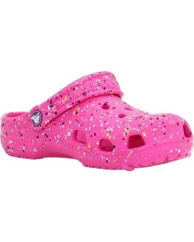 CROCS CHANCLAS NINA MODELO CLASSIC PAINT SPLATT COLOR ROSA PINKCM