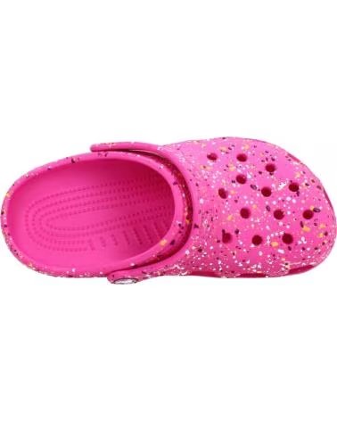 CROCS CHANCLAS NINA MODELO CLASSIC PAINT SPLATT COLOR ROSA PINKCM
