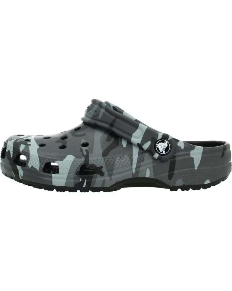 CROCS CHANCLAS NINO MODELO CLASSIC CAMOUFLAGE COLOR GRIS BLKGRY