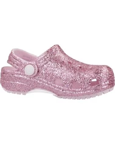 CROCS CHANCLAS NINA MODELO CLASSIC CHUNKY GLITT COLOR ROSA PNKMLK
