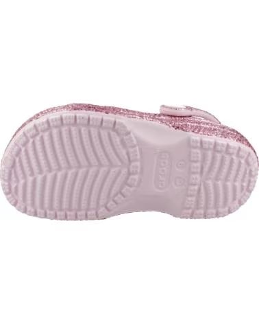 CROCS CHANCLAS NINA MODELO CLASSIC CHUNKY GLITT COLOR ROSA PNKMLK