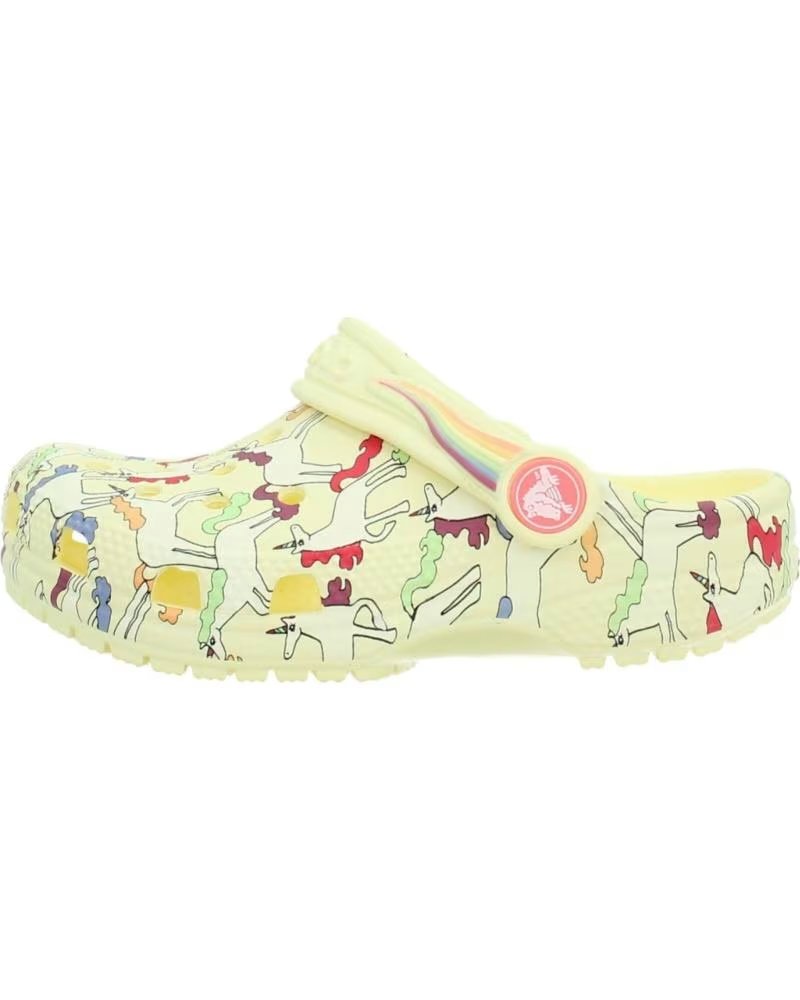 CROCS CHANCLAS NINA MODELO CLASSIC DRAGON COLOR AMARILLO YLWLGT