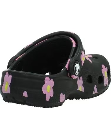 CROCS CHANCLAS NINA MODELO CLASSIC FLOWER CLOG COLOR NEGRO BLACK