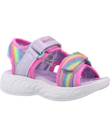 SKECHERS SANDALIAS 303107NLVMT EN MORADO PARA NINOS UNISEX LAVENDER TEXTILE-MULTI TRIM