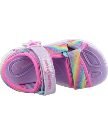 SKECHERS SANDALIAS 303107NLVMT EN MORADO PARA NINOS UNISEX LAVENDER TEXTILE-MULTI TRIM