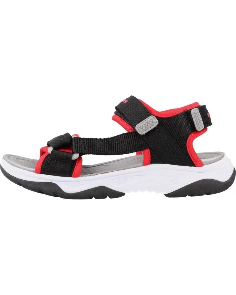 SKECHERS CHANCLAS TREAD SEEKER EN MULTICOLOR PARA NINOS UNISEX BLACK TEXTILE- RED SYNTHETIC- GRAY TRIM