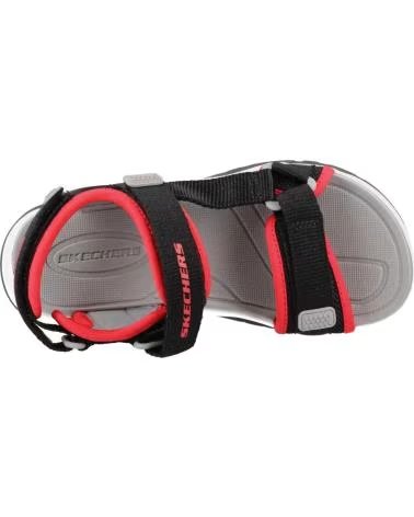 SKECHERS CHANCLAS TREAD SEEKER EN MULTICOLOR PARA NINOS UNISEX BLACK TEXTILE- RED SYNTHETIC- GRAY TRIM