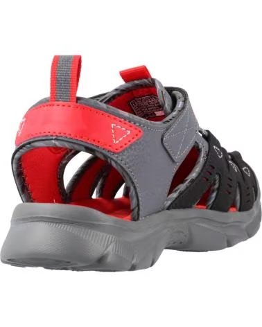 SKECHERS SANDALIAS RELIX-DUAL TIDE EN GRIS PARA NINOS UNISEX BLACK SYNTHETIC- GRAY RED TRIM