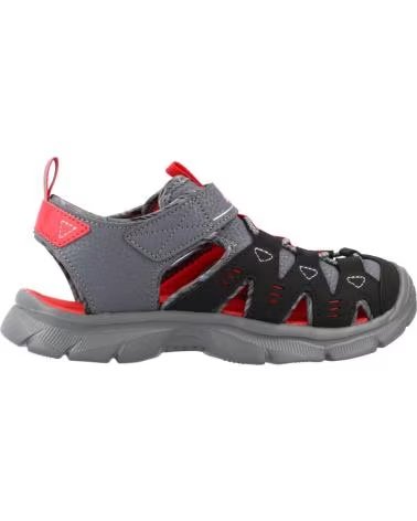 SKECHERS SANDALIAS RELIX-DUAL TIDE EN GRIS PARA NINOS UNISEX BLACK SYNTHETIC- GRAY RED TRIM