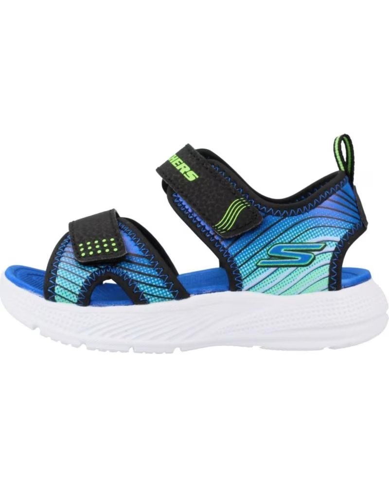 SKECHERS SANDALIAS NINO MODELO 407034N COLOR AZUL BKLM