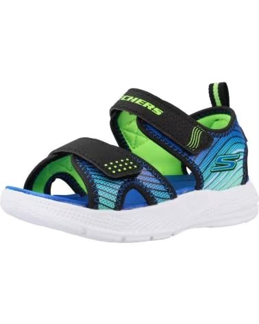 SKECHERS SANDALIAS NINO MODELO 407034N COLOR AZUL BKLM