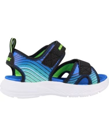 SKECHERS SANDALIAS NINO MODELO 407034N COLOR AZUL BKLM