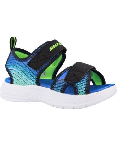 SKECHERS SANDALIAS NINO MODELO 407034N COLOR AZUL BKLM