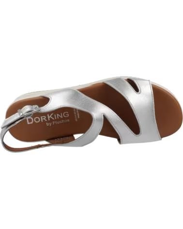 DORKING SANDALIAS MUJER BY FLUCHOS MODELO D9688 CS COLOR PLATA SILVE SILVER
