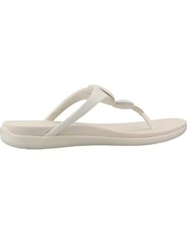 FITFLOP CHANCLAS MUJER MODELO SANDALIA SOLAY GLOSSY DISC COLOR BLANC CREAM