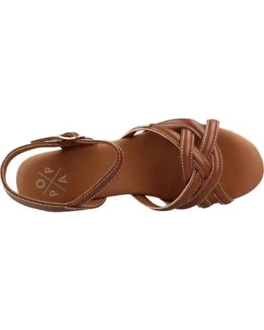 POPA SANDALIAS DE PLATAFORMA MARINHA TIRAS CUERO EN MARRON PARA MUJER CUERO TIRAS