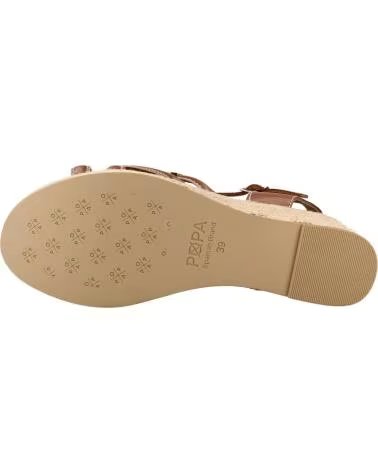 POPA SANDALIAS DE PLATAFORMA MARINHA TIRAS CUERO EN MARRON PARA MUJER CUERO TIRAS