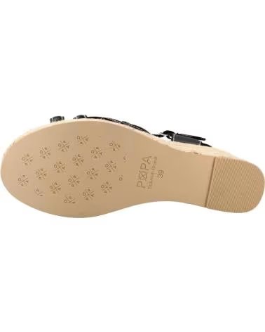 POPA CUNAS DE ESPARTO CB46305-002 EN NEGRO PARA MUJER NEGRO TIRAS