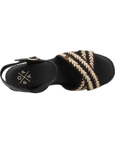 POPA SANDALIAS MUJER MODELO MELIA YUTE COLOR  NEGRO