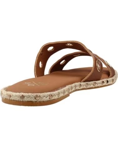 POPA PAMPE LEATHER SANDALS WITH EYELETS CUERO
