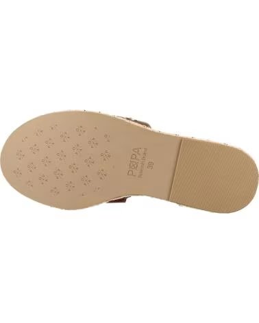 POPA PAMPE LEATHER SANDALS WITH EYELETS CUERO