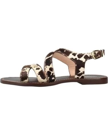 SANDALIAS RASTEIRAS FEMININAS LES TROPEZIENNES PAR M BELARBI MODELO HAGMAPO EM PELO ANIMAL VACHÉ VACHE