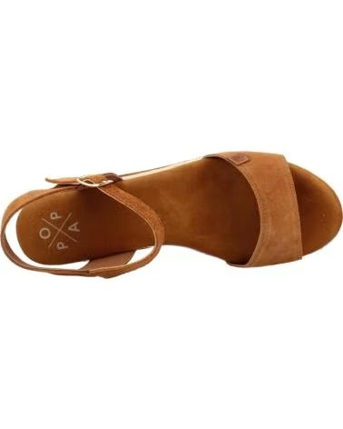 POPA SANDALIAS MUJER MODELO MERI COLOR MARRON CUERO